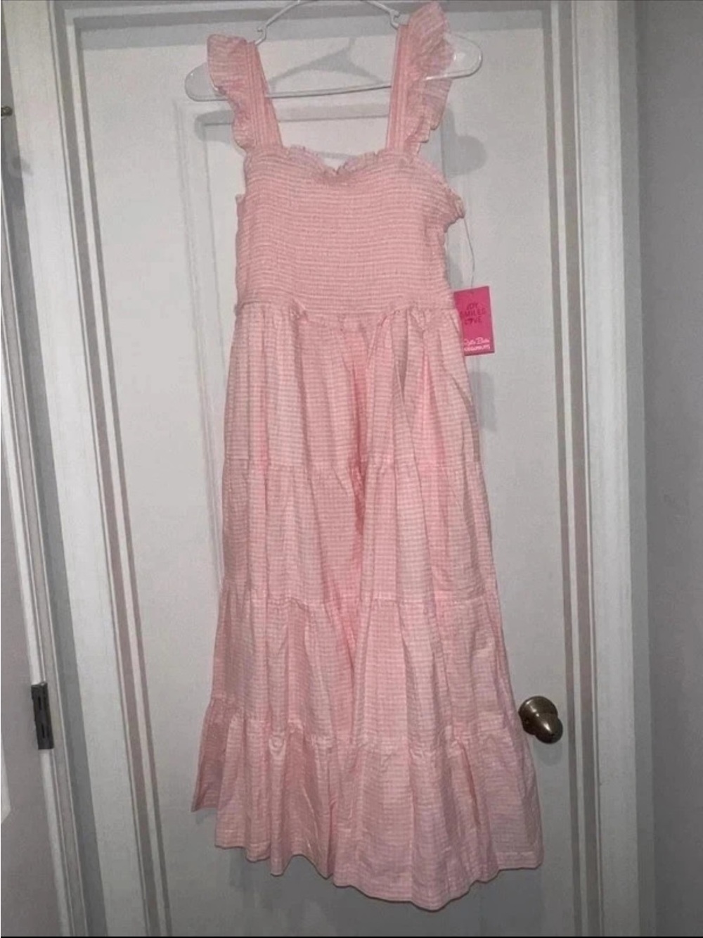 Ruffle Butts Light Pink Smocked Ruffle-Strap Maxi Dress